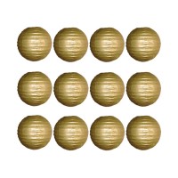 16" Paper Lantern Gold Regular Wire Value Pack (12 PCS)